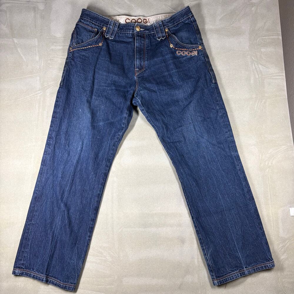 COOGI Trap‎ & Street Competition Mens Blue Straight Leg Jeans Size 40x34 Y2K